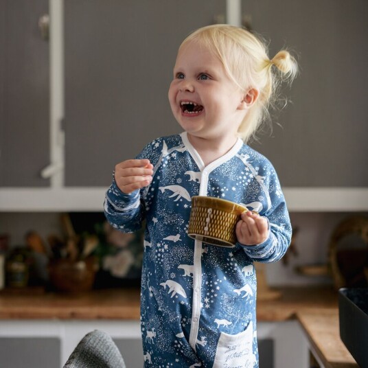 Pysjamas til baby - Tuva pysj - Polarnatt - Blå Pysjamas til baby - Tuva pysj - Polarnatt - Blå