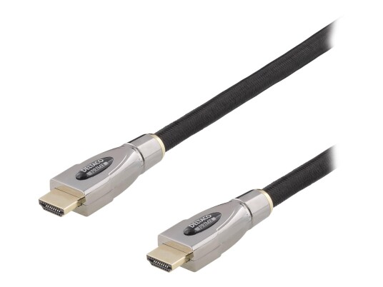 Deltaco HDMI-4050 5m Nettverkskabel med Ethernet - 4K Støtte - Gull