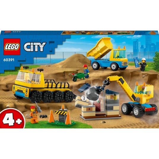 Lego City Anleggsmaskiner Og Kran Med Rivningskule 60391