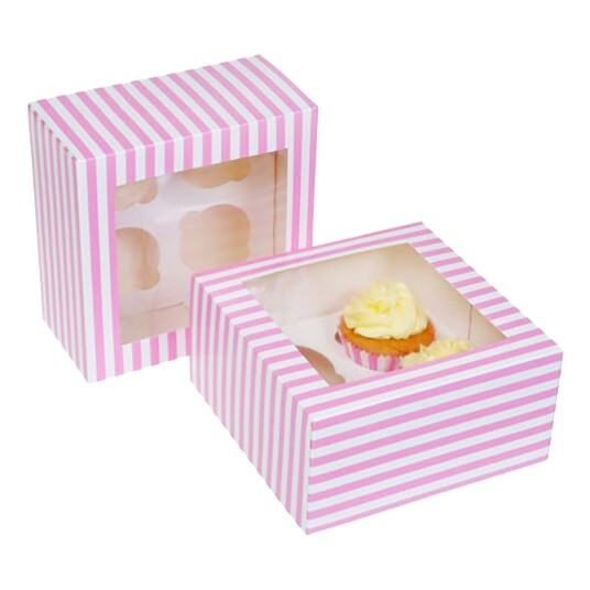 CakeSupplies House Of Marie Cupcake Esker Rosa/Hvit - 2-pakning
