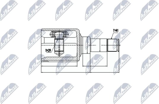 Nty Drivknute drivaksel NTY NPW FR 077