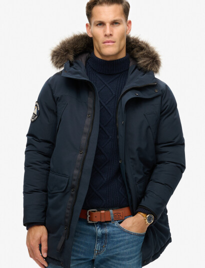 Superdry Everest Faux Fur Parka Jacket Navy S Superdry Everest Faux Fur Parka Jacket Navy S