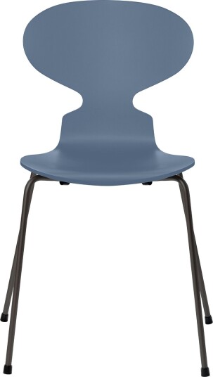 Fritz Hansen - 3101 Myran 4 Ben Lackad Dusk Blue Underrede Warm Graphite Spisestoler Arne Jacobsen Blå Metall/tre