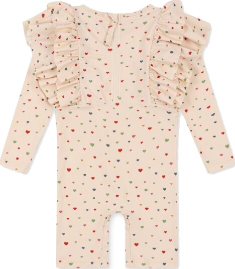 Konges Sløjd Manuca Frill UV Drakt Multi Hearts (86 / 1,5 år)