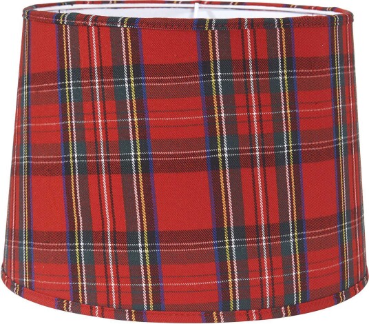 PR Home Sofia lampeskjerm Rute rød 25 cm