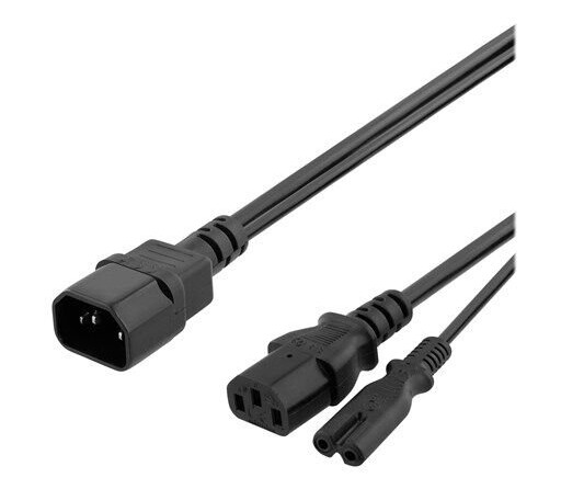 Pro Strømkabel C14 til C13 og C7 0,2 m Svart