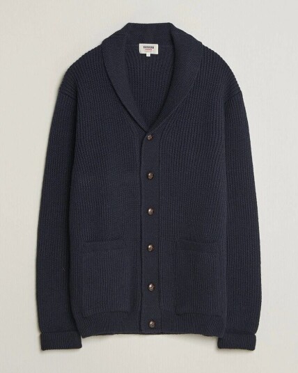 Kamakura Shirts McQueen Shawl Collar Cardigan Navy
