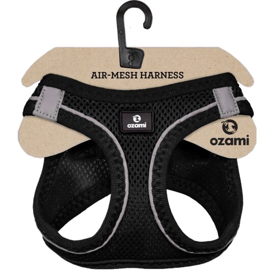 Ozami Hundesele Air-Mesh Svart med Reflekterende Linjer