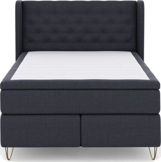 Select No 6 Komplett Sengepakke 160x200 F/M Memory/Pocket - Blå/V-formede Metallben