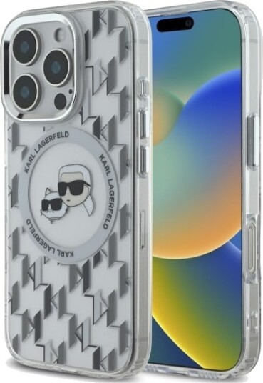 Karl Lagerfeld MagSafe Mobildeksel i Klaar for iPhone 16 Pro med Monogram Karl & Choupette