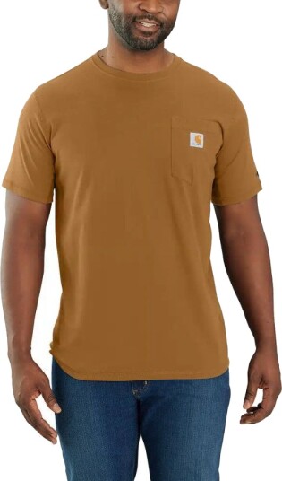 Carhartt Men"s Carhartt Force Relaxed Fit Midweight Short-Sleeve Pocket T-Shirt Carhartt Brown L Carhartt Men"s Carhartt Force Relaxed Fit Midweight Short-Sleeve Pocket T-Shirt Carhartt Brown L