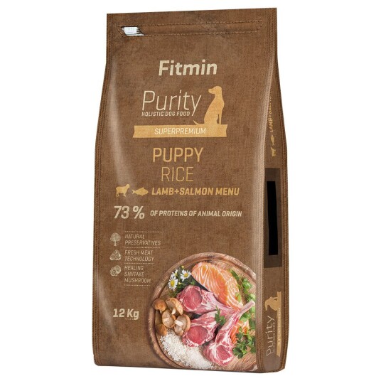 Fitmin Dog Purity Rice Puppy Lammekjøtt Med Laks 12 kg Fitmin Dog Purity Rice Puppy Lammekjøtt Med Laks 12 kg
