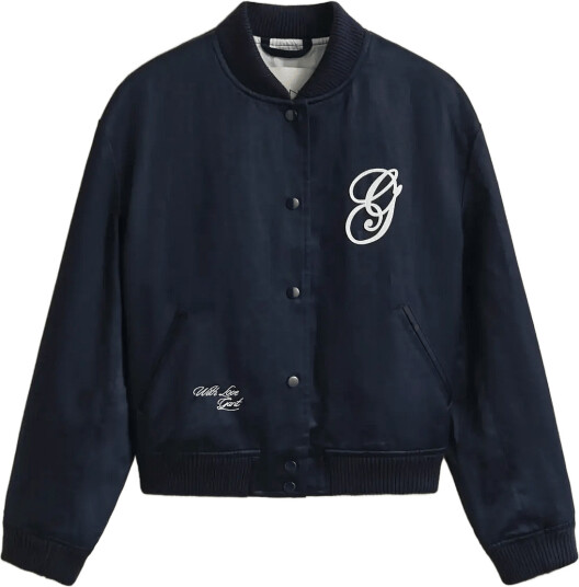 Gant Satin Varsity Jacket Navy XS