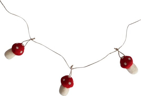 Seasons Julepynt Fluesopp Girlander Tovet Ull 1,10m Seasons Julepynt Fluesopp Girlander Tovet Ull 1,10m
