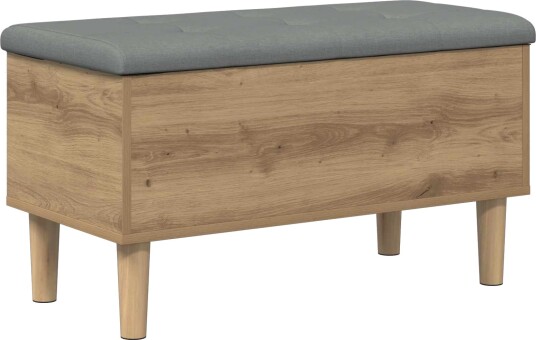 vidaXL Oppbevaringsbenk med pute Artisan eik 82 x 42 x 46 cm vidaXL Oppbevaringsbenk med pute Artisan eik 82 x 42 x 46 cm