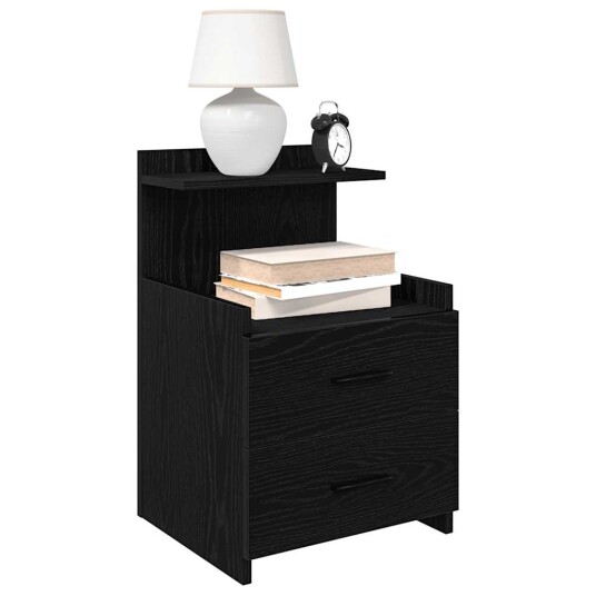  Nattbord 2 stk med 2 skuffer svart 40x36,5x62 cm