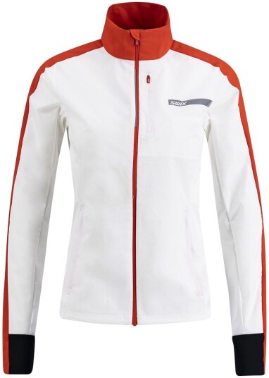 Swix Roadline Wind Jacket W Bright White/Fiery rød M
