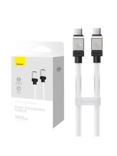 Baseus Cable USB-C do USB-C Baseus CoolPlay 100W 2m (white) Baseus Cable USB-C do USB-C Baseus CoolPlay 100W 2m (white)