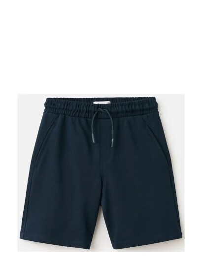 Mango Basic Cotton Bermuda Shorts   Navy   9 10