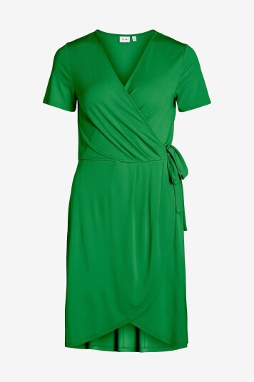 Vila Kjole viNayeli S/S Knee Wrap Dress Grønn Vila Kjole viNayeli S/S Knee Wrap Dress Grønn