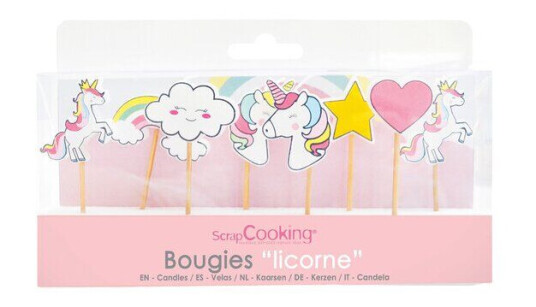 ScrapCooking Kakelys enhjørning 8 stk multi