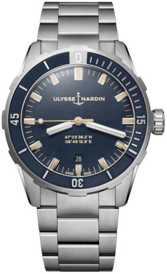 Ulysse Nardin Herreklokke 8163 175 7M 93 Diver Blå/Stål Ø42 mm Ulysse Nardin Herreklokke 8163 175 7M 93 Diver Blå/Stål Ø42 mm