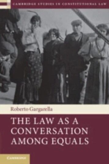 The Law As A Conversation Among Equals Av Roberto (Universidad De Buenos Aires Argentina) Gargarella