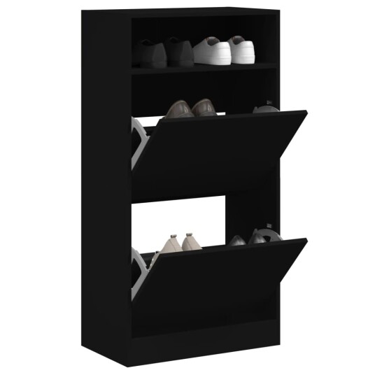  Skohylle svart 60x34x116 cm konstruert tre 8721012382527