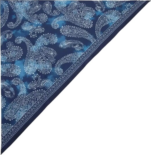 Mango Triangular Paisley Bandana Navy ONE SIZE