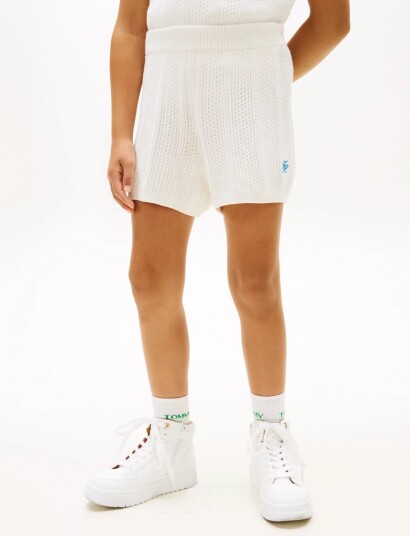 Tommy Hilfiger Crochet Stitch Short White 164