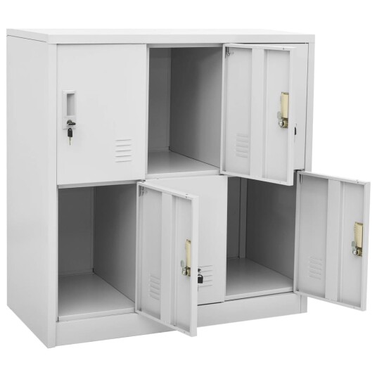 vidaXL Oppbevaringsskap lysegrå 90x45x92,5 cm stål vidaXL Oppbevaringsskap lysegrå 90x45x92,5 cm stål