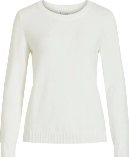 VILA Viril O-neck L/S Knit Top White Alyssum S VILA Viril O-neck L/S Knit Top White Alyssum S