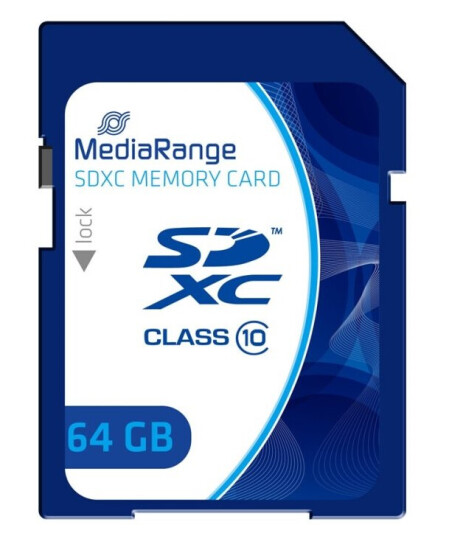 Mediarange - Flashminnekort - 64 Gb - Class 10 - Sdxc - Blå