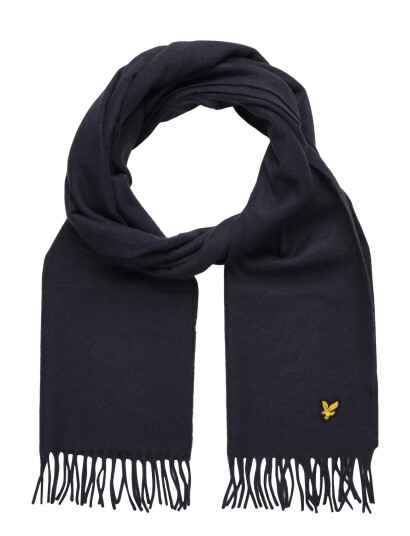 Lyle & Scott Plain Lambswool Scarf - Navy - ONE SIZE Lyle & Scott Plain Lambswool Scarf - Navy - ONE SIZE
