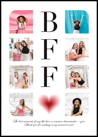 BFF Personalized Photo Collage Plakat Plakat / 40x50cm