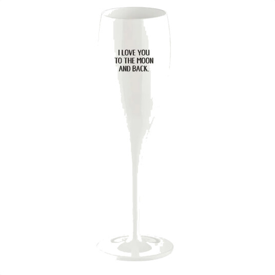 Koziol Cheers champagneglass 10 cl 6 pakning Love you to the moon