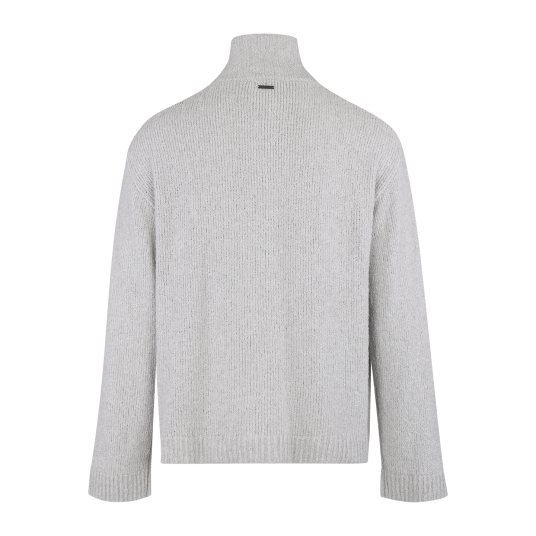 Pierre Cardigan Light grey M Teddy knit zip cardigan