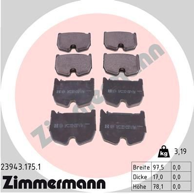 Bremseklosser ZIMMERMANN 23943.175.1 Bremseklosser ZIMMERMANN 23943.175.1