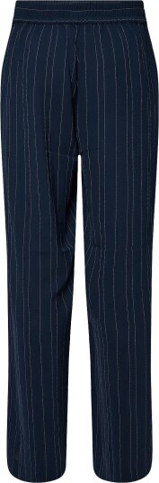 French Connection Erma Pinstripe Wide Leg Trouser   Navy   XS
