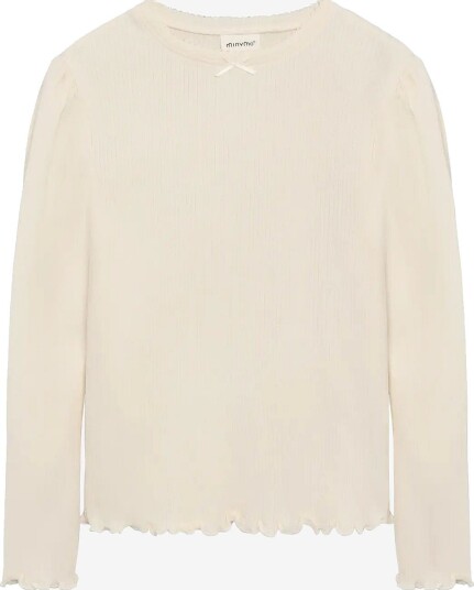 Minymo T-Shirt Ls Rib SEEDPEARL 140
