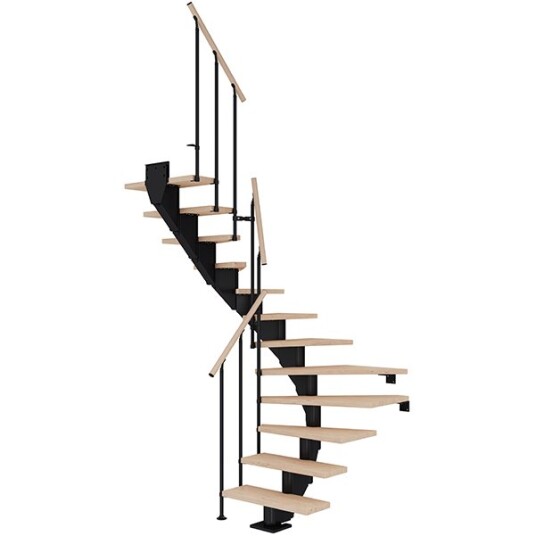 Dolle Hamburg U-trapp Svart-classic Ii-hvitoljeret Eik-75-14 - Loddret Høyde 277 322 Cm