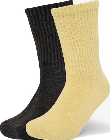 Weekday 2-Pack Washed Sport Socks - GREEN + BLACK - 40-42