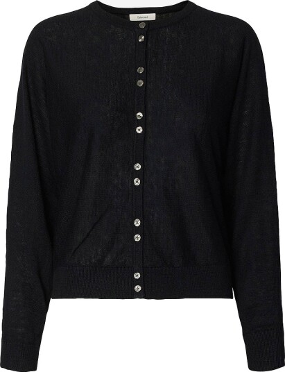 Selected Women - Kardigan slfJane Linen LS Bat Knit - Svart