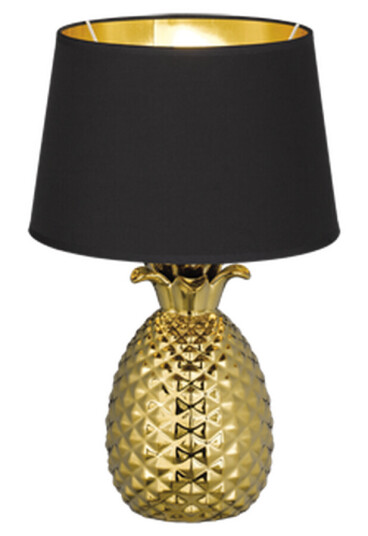 Reality Pineapple bordlampe 43 cm Gullfarget med svart skjerm