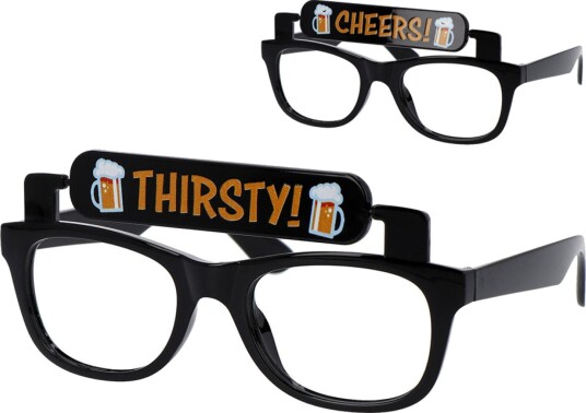 Folat Briller Thirsty/Cheers Svart One size 24086