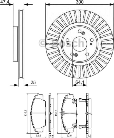 Bremseskiver og -klosser BOSCH BSH3405N0322