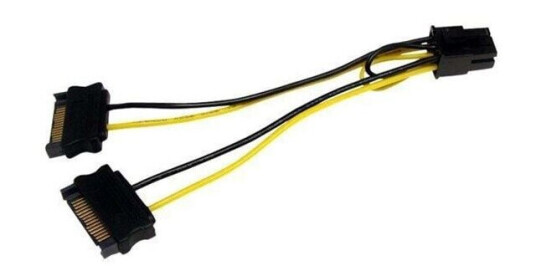 StarTech SATA til 6-pins PCI Express Strømadapter 15 cm - Gul/Svart