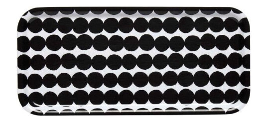 Marimekko Räsymatto brett 15x32 cm hvit/svart Marimekko Räsymatto brett 15x32 cm hvit/svart