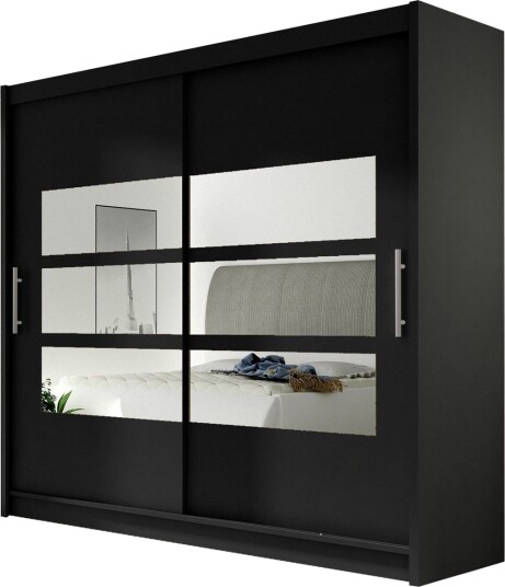 Prag Garderobe Skyvedører Delt Speil Svart Prag Garderobe Skyvedører Delt Speil Svart