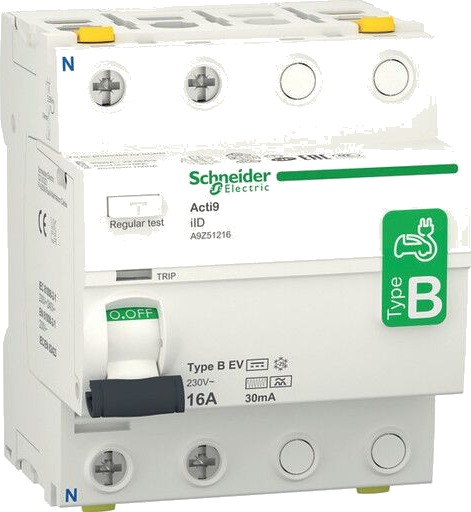 Schneider Electric Acti9 iID Jordfeilbryter B EV 2 polet 16 A 30 mA Stikkontakter & kabler Schneider Electric Acti9 iID Jordfeilbryter B EV 2 polet 16 A 30 mA Stikkontakter & kabler